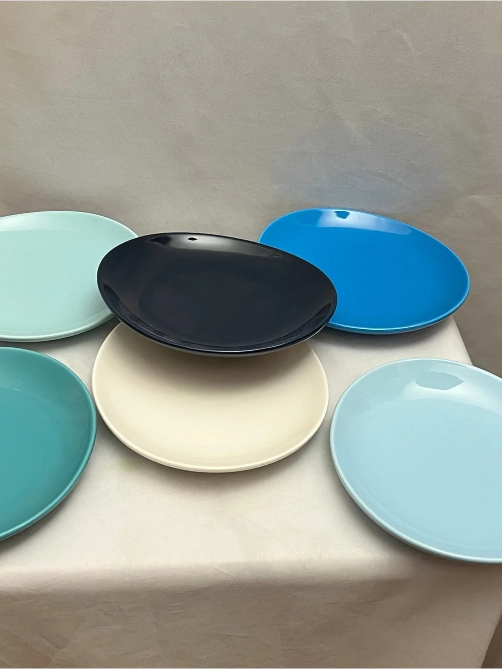 Robert Irvine 6 Piece 8” Ceramic Dinner Plates Multicolor Blue Green Set